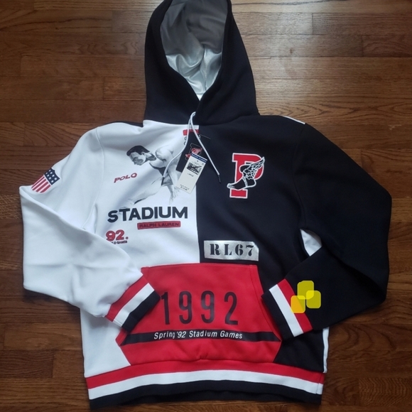 Polo Ralph Lauren Hoodie Sweatshirt Winter Stadium 1992 Retro Olympic RARE M - Picture 2 of 5